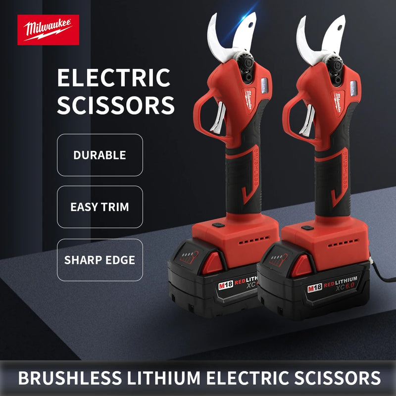 Milwaukee Wireless Electric Scissors LED Power display Pruning Branches Leaves Fruit Pruning Professional Electric Scissors