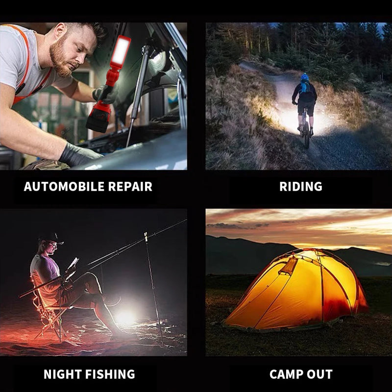 Milwaukee 20V Lithium Battery LED Work Light  Super Bright 270° Rotating Outdoor Lighting Light Portable Handheld Flashlight