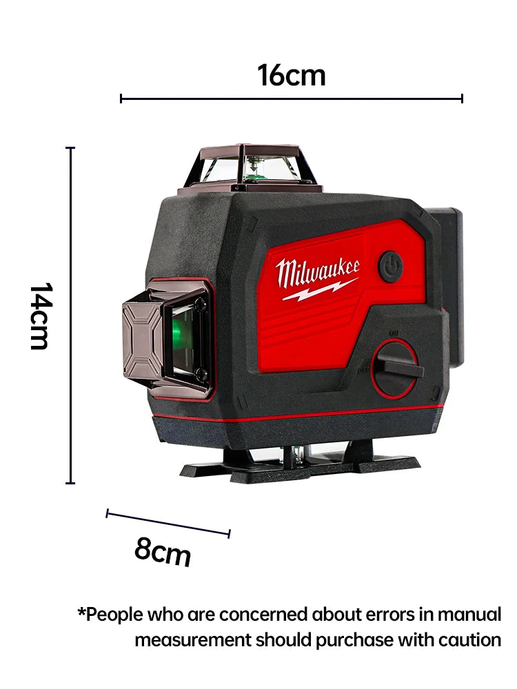 Milwaukee 3D/4D Laser Level 12/16 Lines Horizontal And Vertical With Remote Control 16 Lines 360° Self-leveling Laser Level Beam