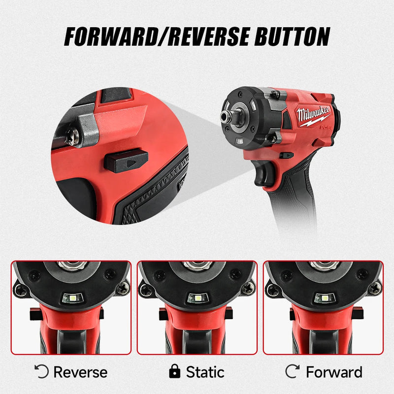Milwaukee M18 18V | Chave de Impacto 339Nm 1/2" – Compacta, Potente e Sem Fio