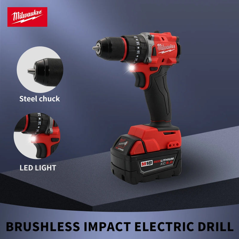 Milwaukee 18V | Furadeira e Parafusadeira de Impacto Sem Fio – Brushless, 150N, Recarregável