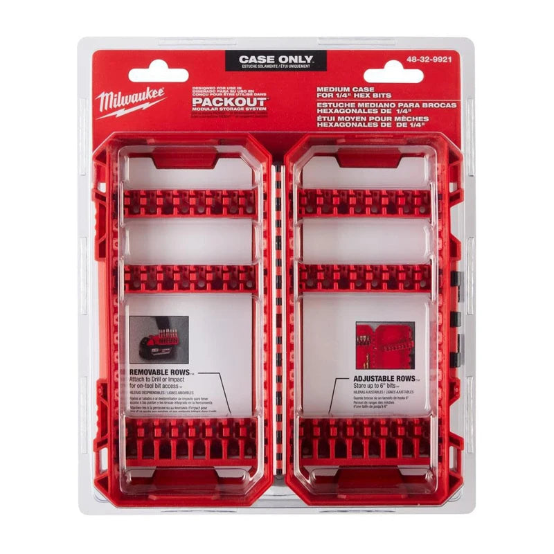 Maleta com Suporte para Bits Compatível com Milwaukee 48-32-9921 – Case Médio de acessórios para Chave de Impacto