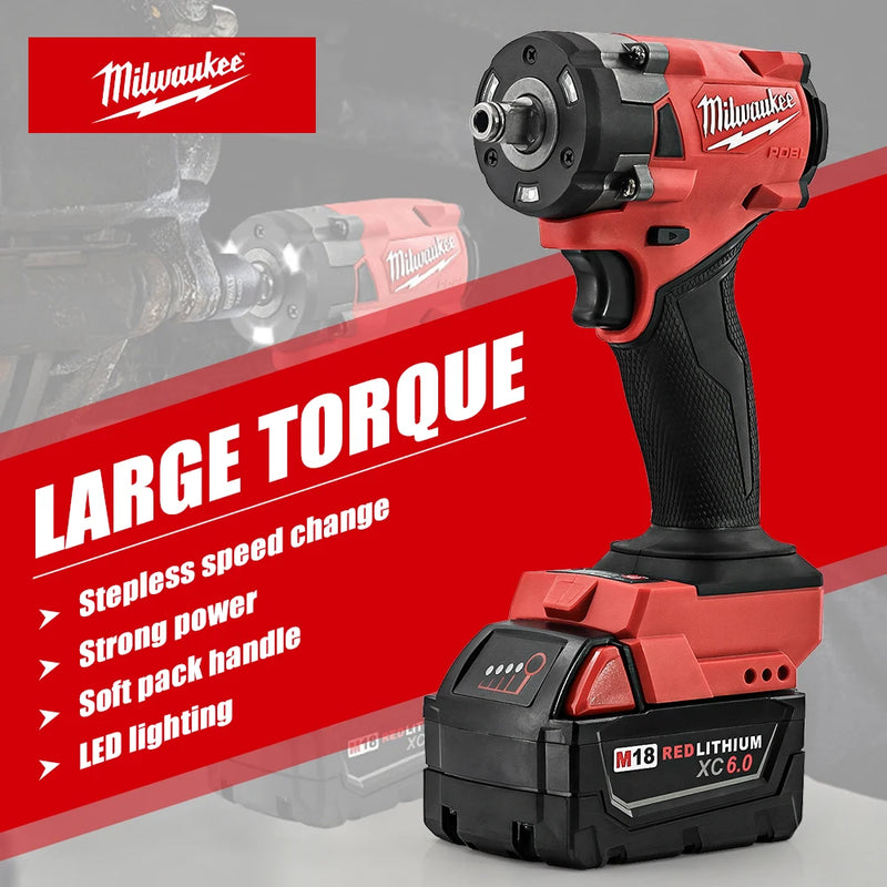 Milwaukee M18 18V | Chave de Impacto 339Nm 1/2" – Compacta, Potente e Sem Fio