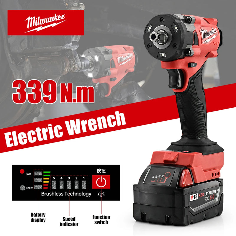 Milwaukee M18 18V | Chave de Impacto 339Nm 1/2" – Compacta, Potente e Sem Fio