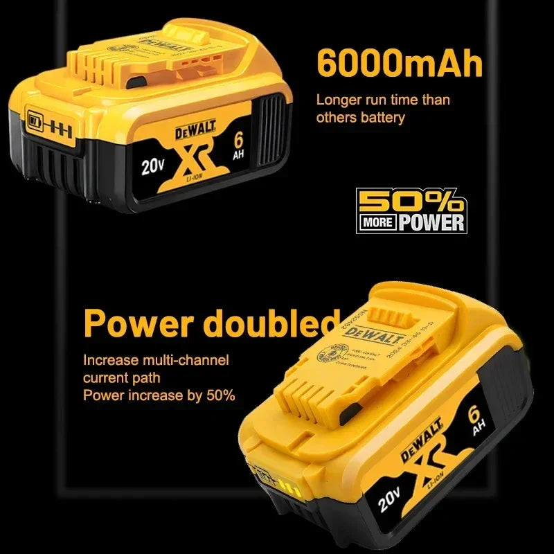 Dewalt 20V Battery 6.0Ah Replacement Battery  DCB200 Rechargeable DCD887 DCD805 DCF860 DCG406 DCF512Power Tool Battery