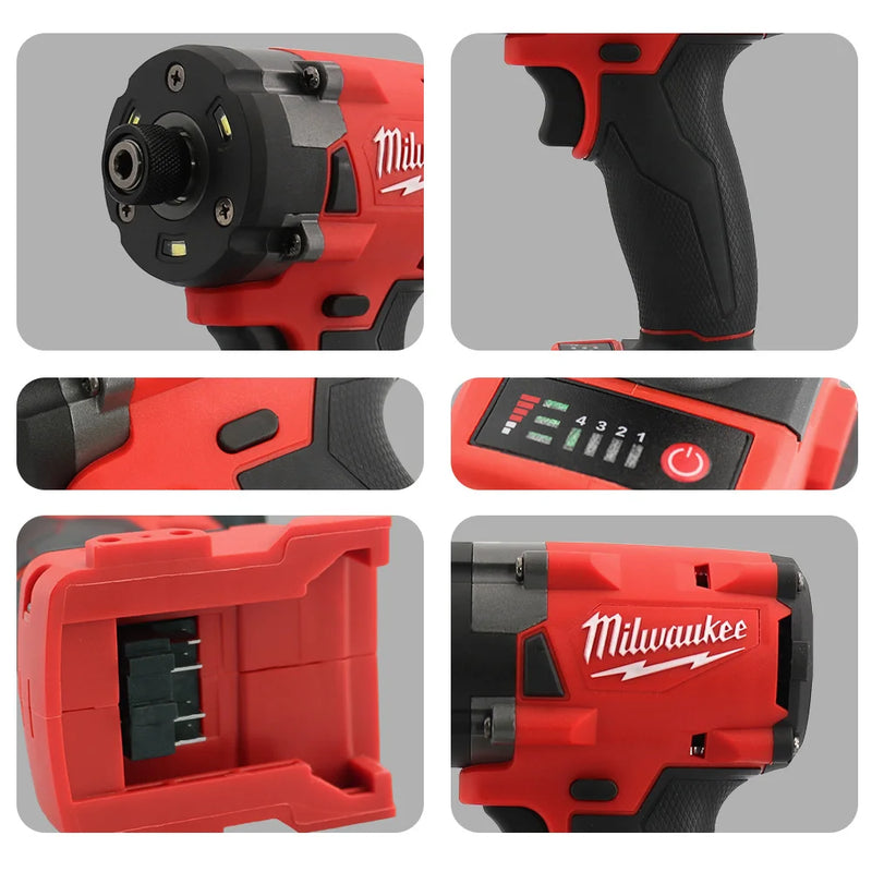 Milwaukee  Brushless Impact Driver 300NM 18V Motor Cordless Rechargeable Lithium Battery Impact Wrench  Screwdriver Power Tool