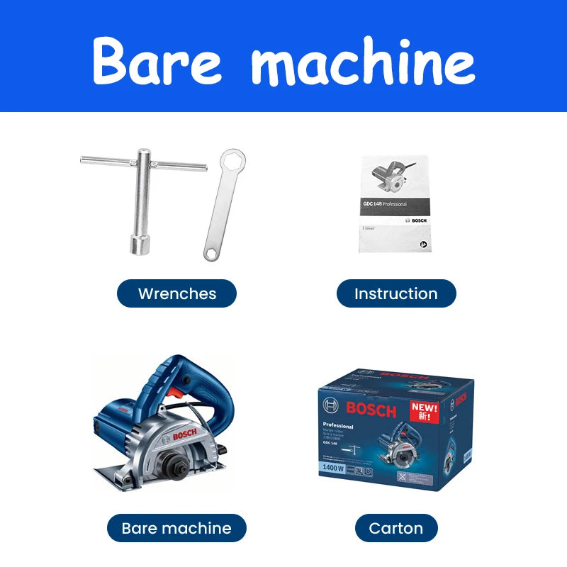 1400W Bosch GDC140 Cutting Machine Wood Marble Stone Slotting Machine 115mm Diameter Circular Saw Diamond Tile Electric Cutter