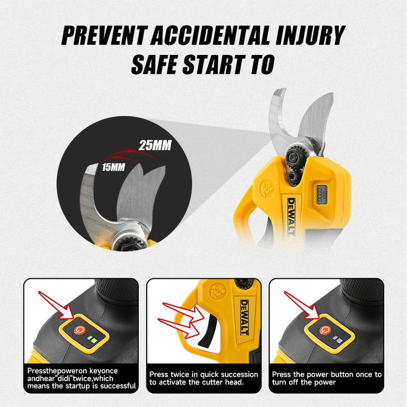 DeWalt Electric Scissors For Pruning Branches Fruit Garden Potted Pruning Tool With LED Power Display Electric Scissors