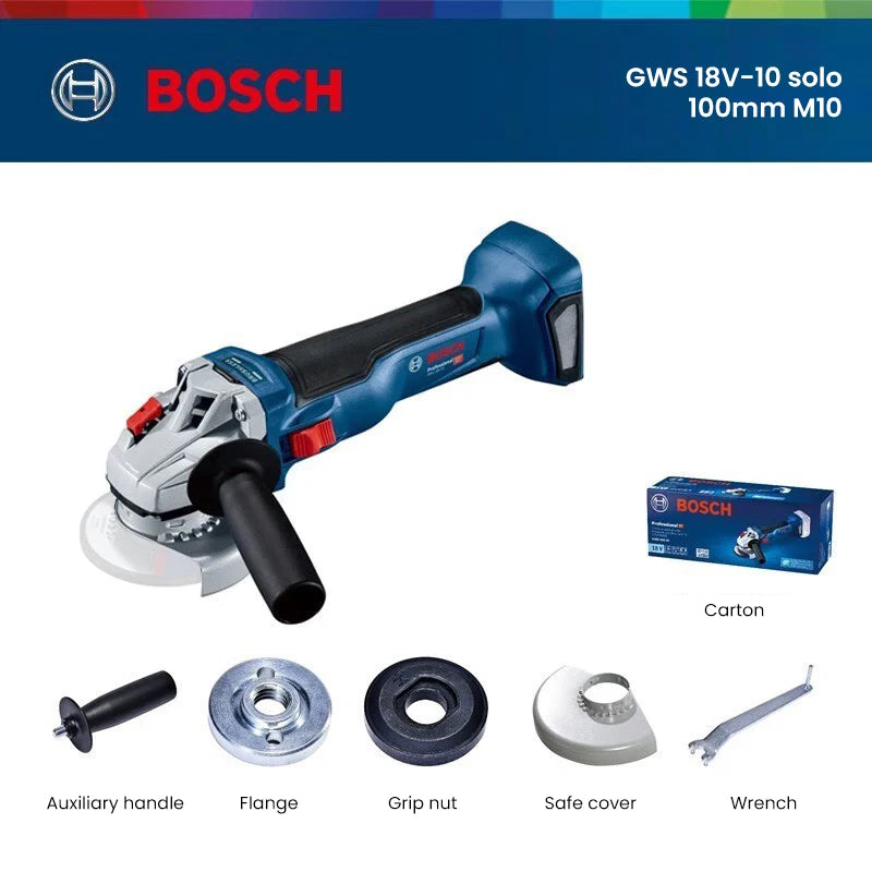 Esmerilhadeira Angular Bosch GWS 18V-10 – Sem Fio, Motor Brushless, 1000W de Potência e Alta Segurança