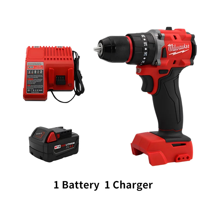 Milwaukee 150N.M Brushless Electric Impact Drill LED Lighting Cordless Screwdriver Rechargeable 18V Battery Motor Power Tools