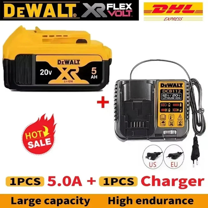 Original DEWALT battery，20V,，6AH， rechargeable lithium-ion battery，DCB115，DCB118,，Dewalt tool battery, dewalt ，DCB1104 charger