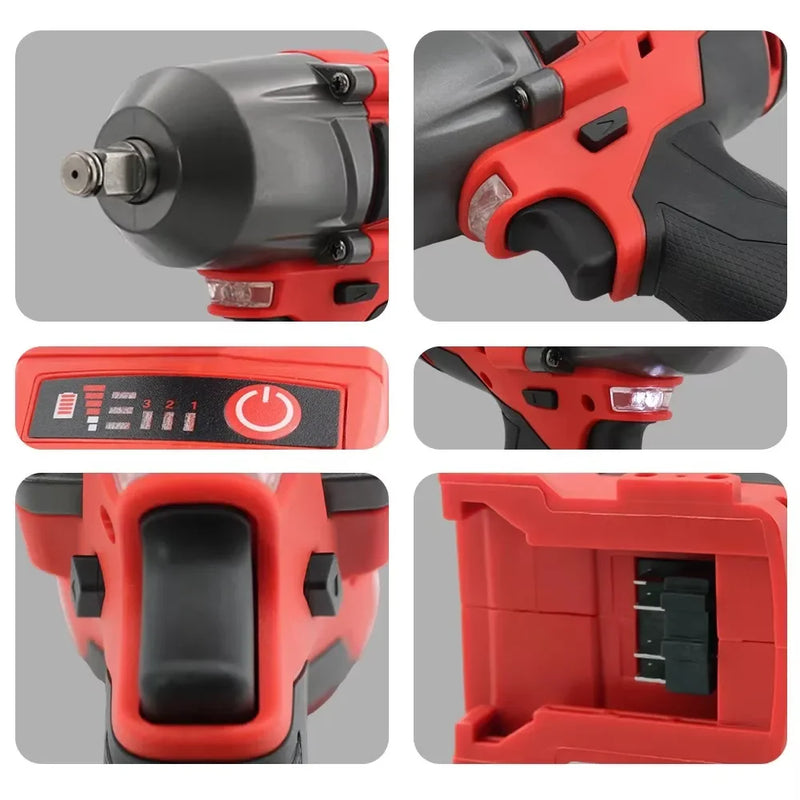 Milwaukee 18V Battery 900NM High Torque Cordless Impact Wrench Brushless Electric Impact Wrench Car Truck Repair Power Tools