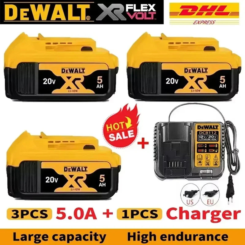 Original DEWALT battery，20V,，6AH， rechargeable lithium-ion battery，DCB115，DCB118,，Dewalt tool battery, dewalt ，DCB1104 charger
