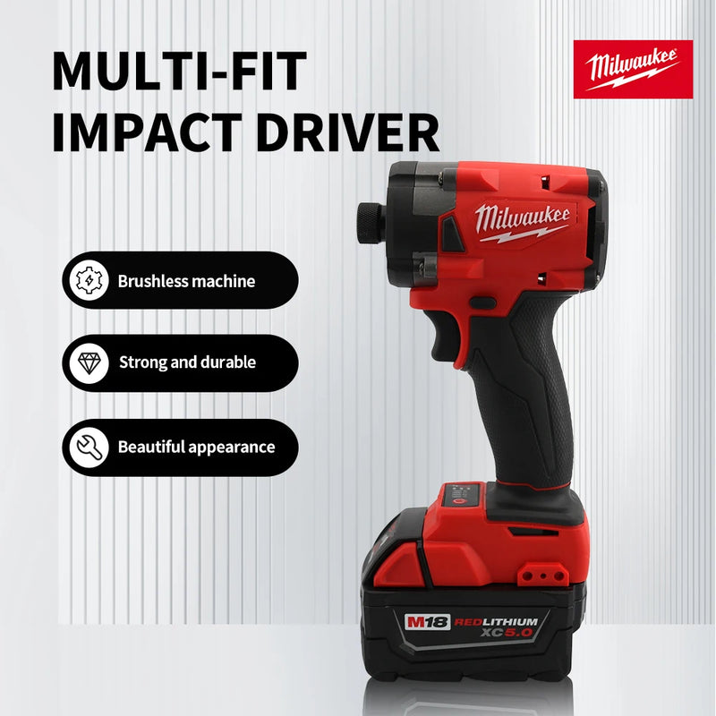 Milwaukee  Brushless Impact Driver 300NM 18V Motor Cordless Rechargeable Lithium Battery Impact Wrench  Screwdriver Power Tool