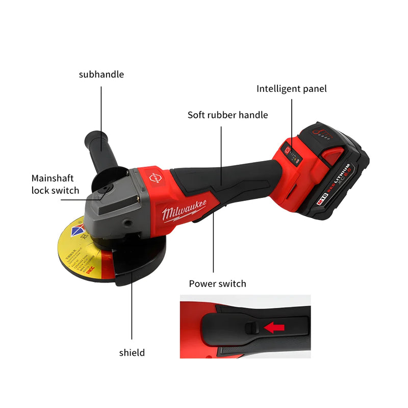 Esmerilhadeira Angular Sem Fio Milwaukee 100/125mm – Motor Brushless, Alta Potência 18V | Polimento e Corte Profissional