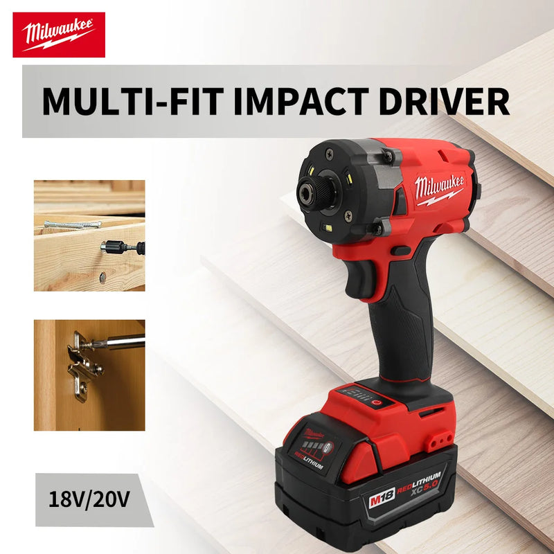 Milwaukee  Brushless Impact Driver 300NM 18V Motor Cordless Rechargeable Lithium Battery Impact Wrench  Screwdriver Power Tool
