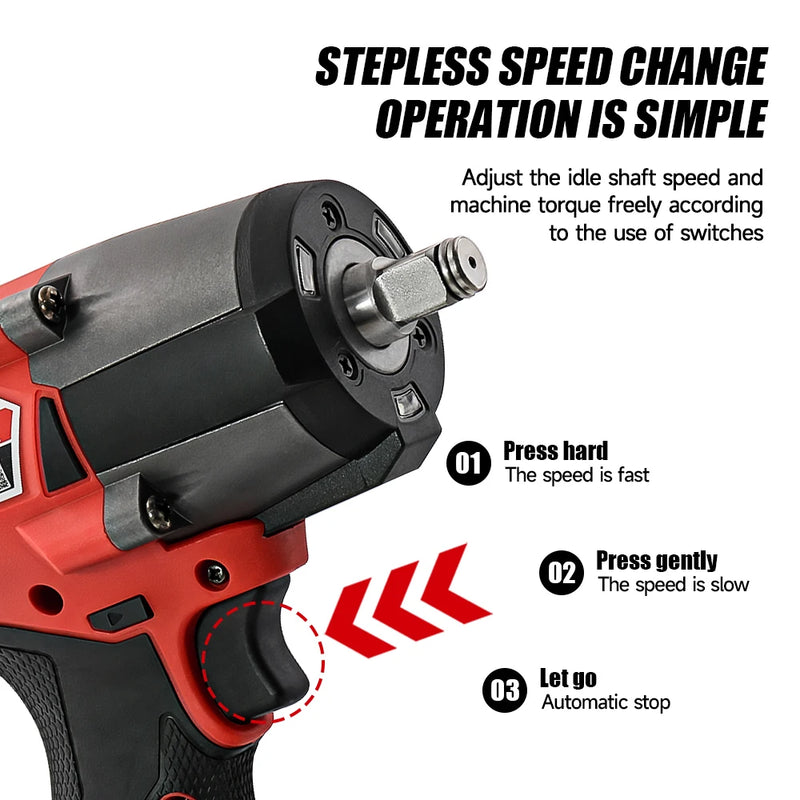 Milwaukee Tools M18 Battery 1000N.M Brushless Electric Impact Wrench Cordless Electric Wrench 1/2 inch Screwdriver Power Tools