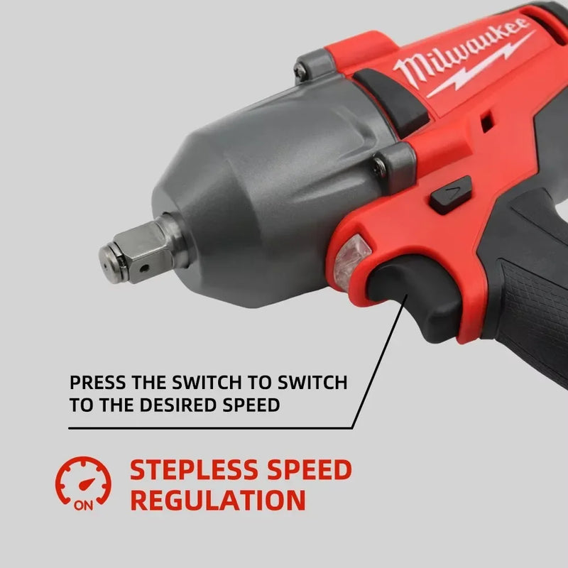 Milwaukee 18V Battery 900NM High Torque Cordless Impact Wrench Brushless Electric Impact Wrench Car Truck Repair Power Tools