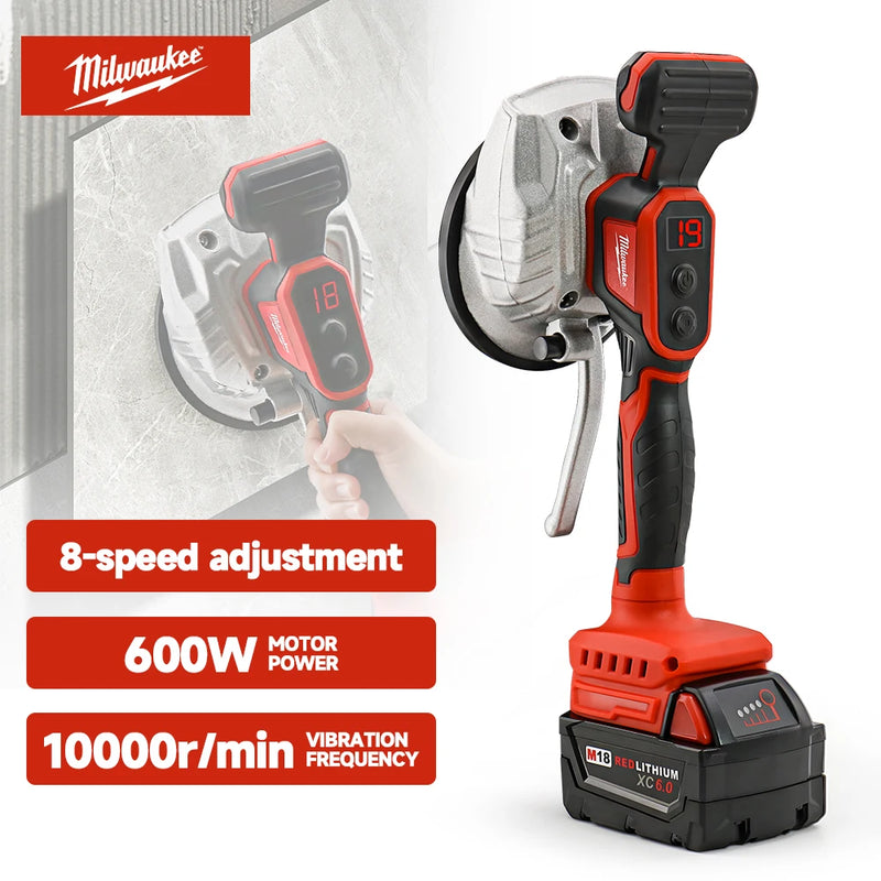 Milwaukee 18V Tile Laying Machine 8 Speed adjustment High Loading Capacity Wall Floor Tile Laying Vibrating Home Decoration Tool