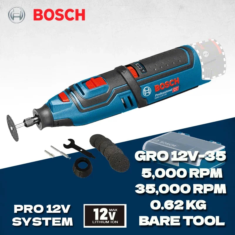 Micro retífica a bateria Bosh GRO 12V-35