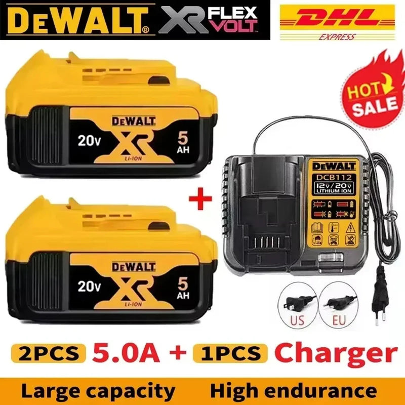 Original DEWALT battery，20V,，6AH， rechargeable lithium-ion battery，DCB115，DCB118,，Dewalt tool battery, dewalt ，DCB1104 charger