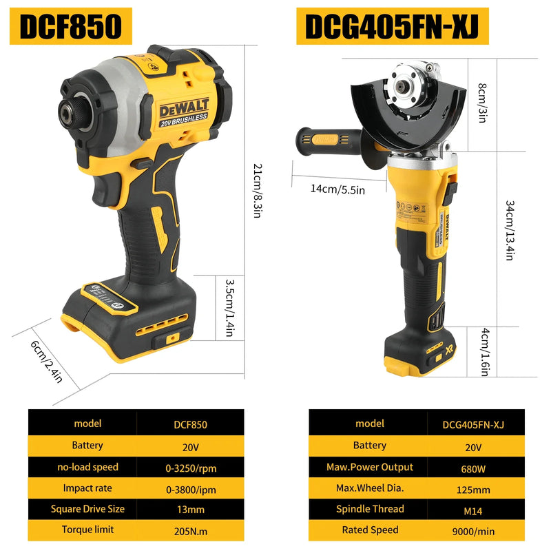 DeWalt Dcf850 Dcg405FN DWbag electric screwdriver angle grinder polishing machine  hand drill impact drill