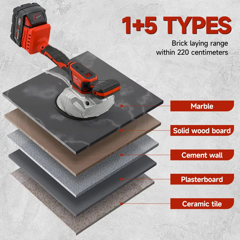 Milwaukee 18V Tile Laying Machine 8 Speed adjustment High Loading Capacity Wall Floor Tile Laying Vibrating Home Decoration Tool