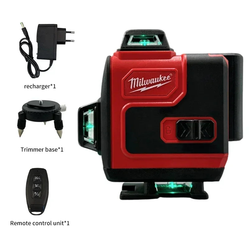 Milwaukee 16 lines Laser Level Green Light Horizontal Vertical Cross Laser Level Construction Tool  Rechargeable Battery Tools