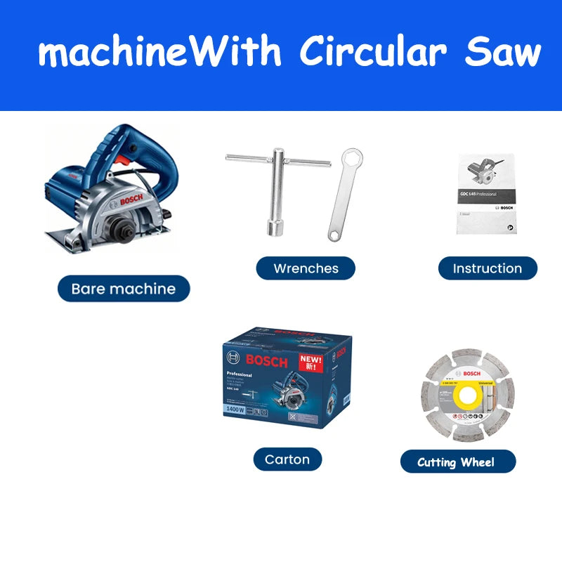 1400W Bosch GDC140 Cutting Machine Wood Marble Stone Slotting Machine 115mm Diameter Circular Saw Diamond Tile Electric Cutter